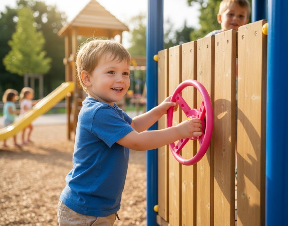 2-Handgriffe-Lenkrad-Fernrohr-Zubehoerset-Sparset-Spielturm-Set-Zubehoer-Rosa-157683662732-10