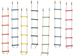 Strickleiter mit 5 Kunststoffsprossen, Seilleiter Kletterturm Spielturm Kletter