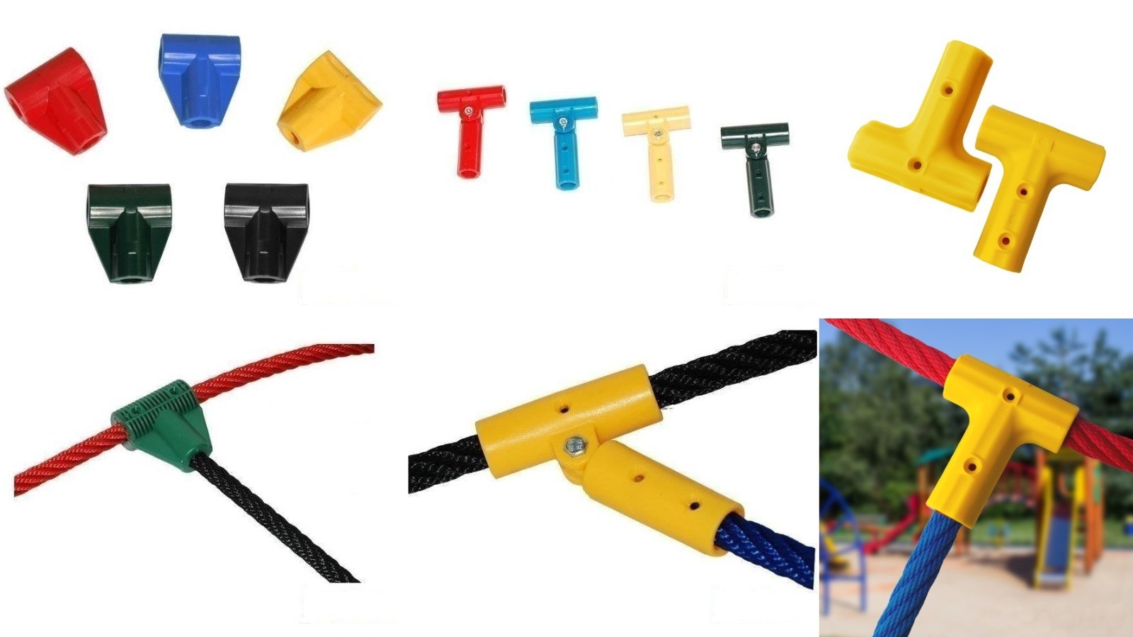 T – Verbinder für das Seil mit Stahlkern Ø16 mm Spielplatz Kletterturm Spielturm