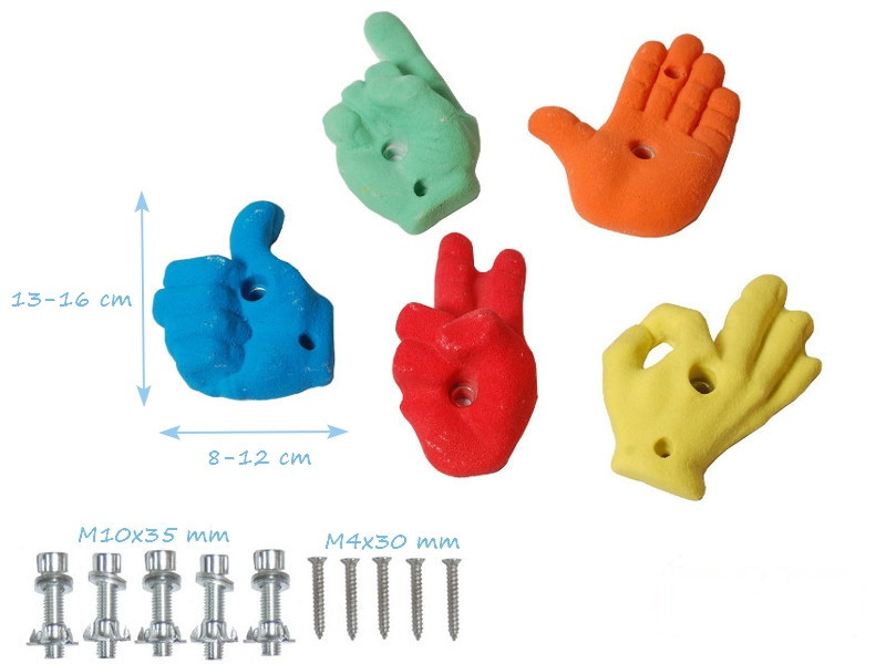 5er Set Klettersteine Klettergriffe für Kletterwand Boulderwand Spielturm – Bild 12