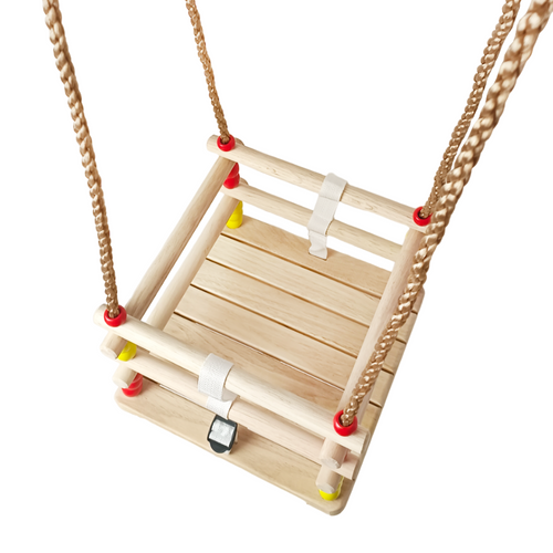 Asiento De Columpio Infantil De Madera Para Niños Columpio Multicolor – Bild 5