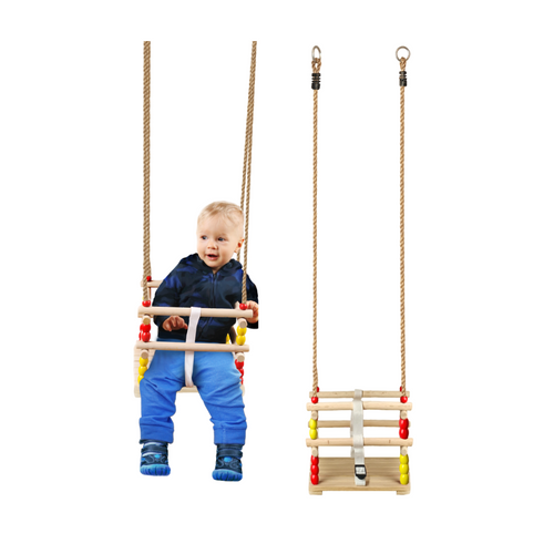 Asiento De Columpio Infantil De Madera Para Niños Columpio Multicolor
