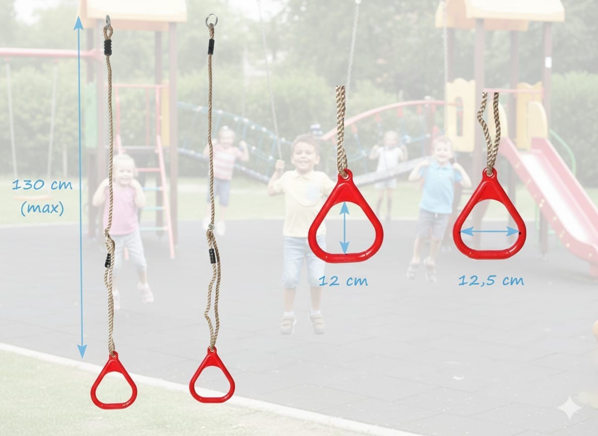 Seilringe Anillas de Gimnasia Con Mango Ringseil Torre Juego Columpio Escalada – Bild 4