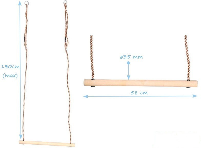 Trapez-Holz-Holztrapeze-Schaukeltrapez-Reckstange-Schaukel-Turnen-Spielturm-153467406309-6